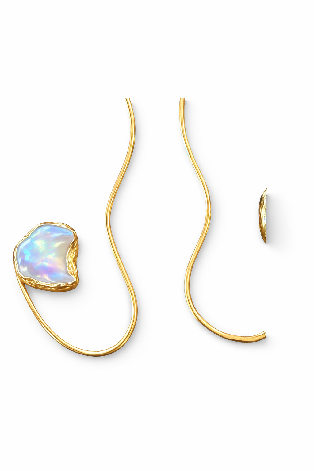 18K  Brass Gold Plated with White Gem LSSGE242