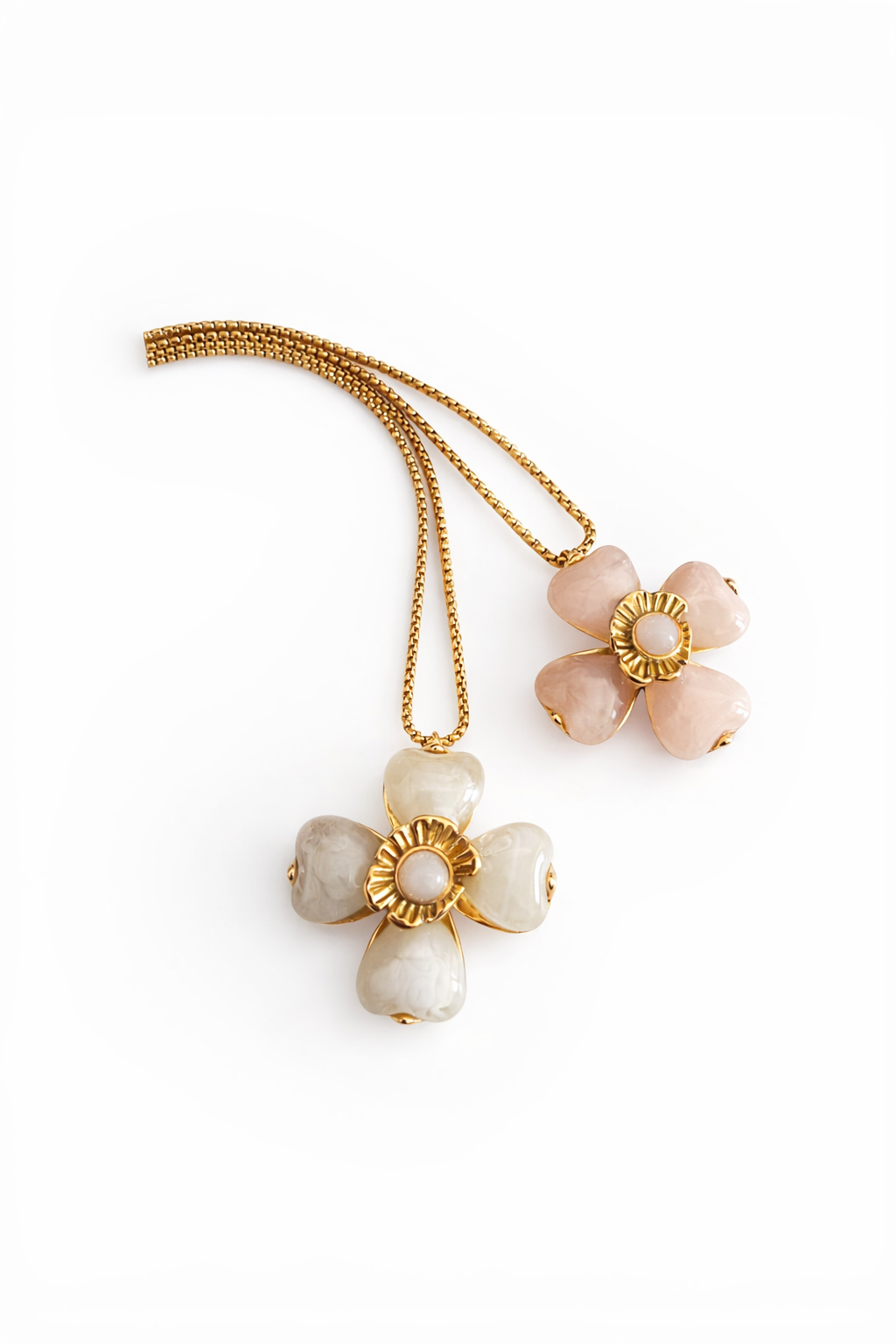 18K Stainless Steel Soft Flower Necklace LSSGNW237