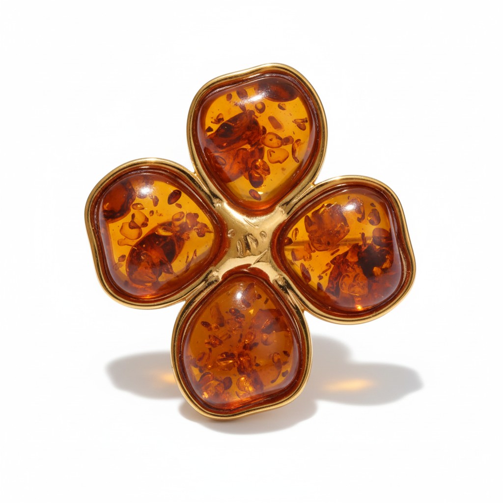 18K Stainless Steel Resin Floral Adjustable Ring LSSGR264