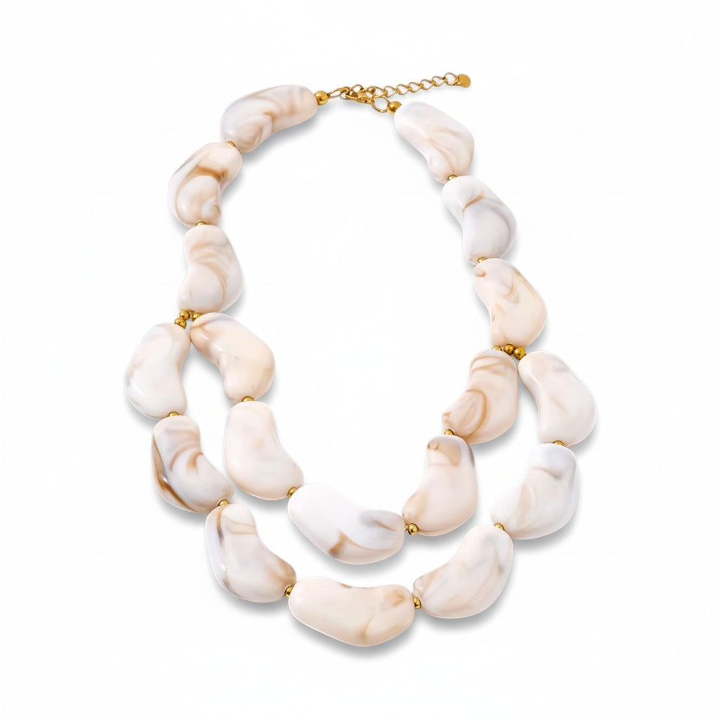 Layered Resin Statement Irregular Beads