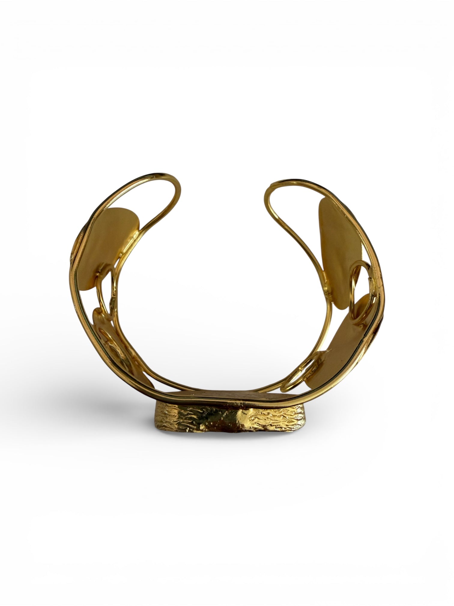 18K Brass Gold Plated Bangle with Pink Druzzy LSSG225