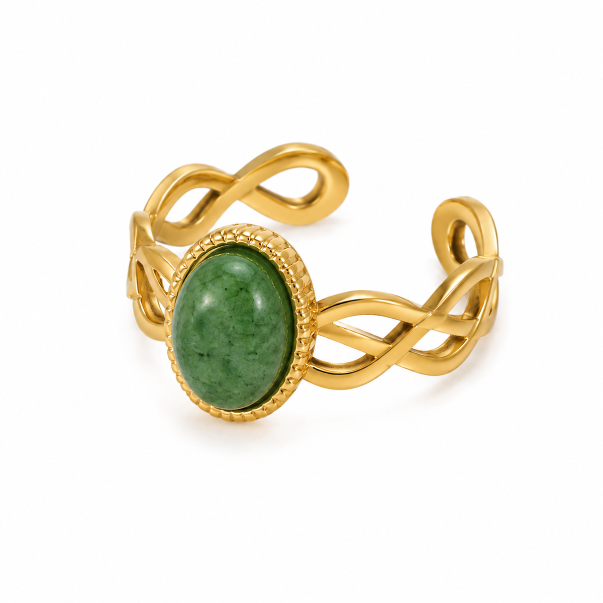 LSSGR468 Elegant Oval Stone Statement Ring