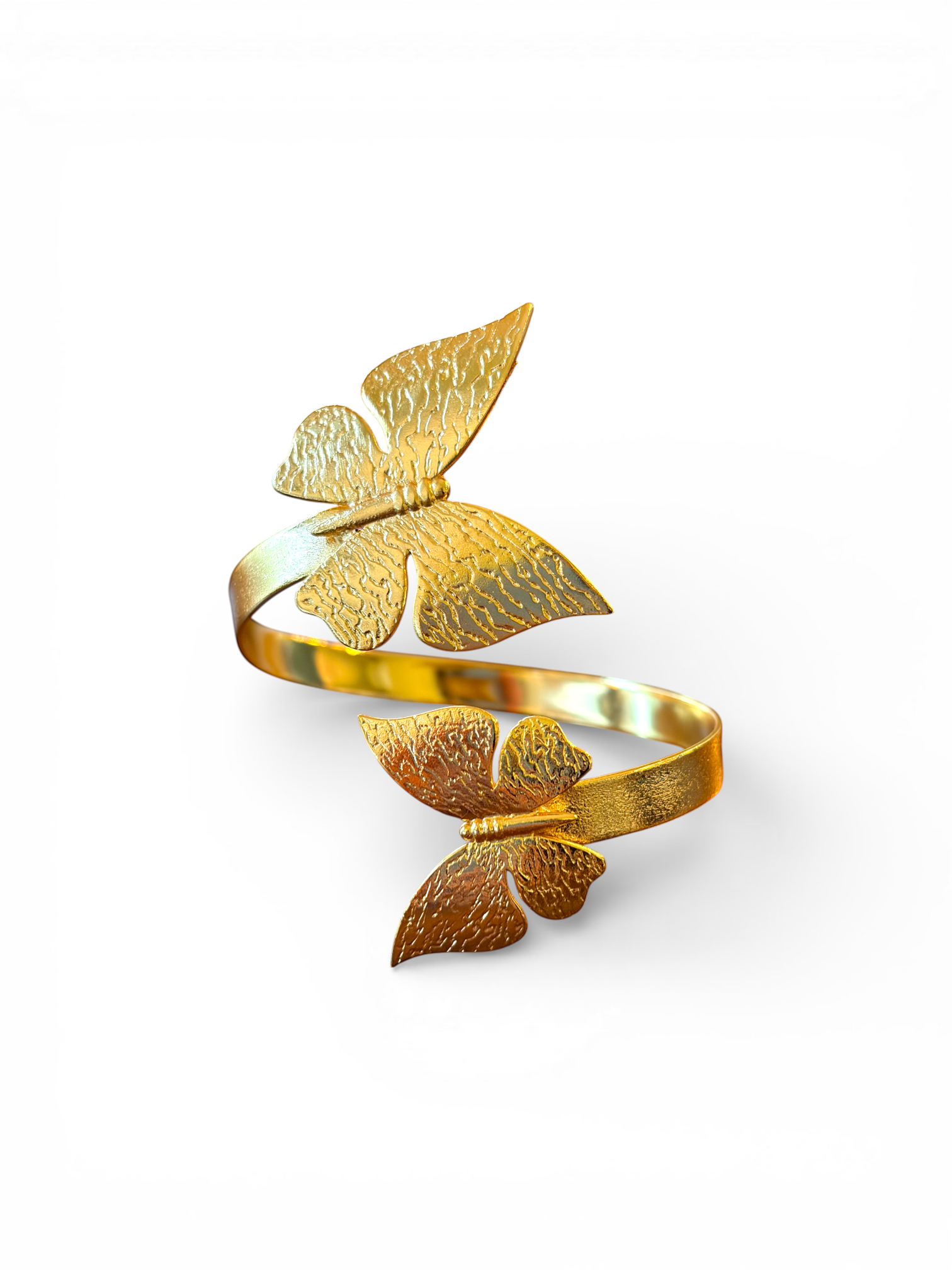 18K Brass Gold Plated Double Butterfly Bangle LSSGB244