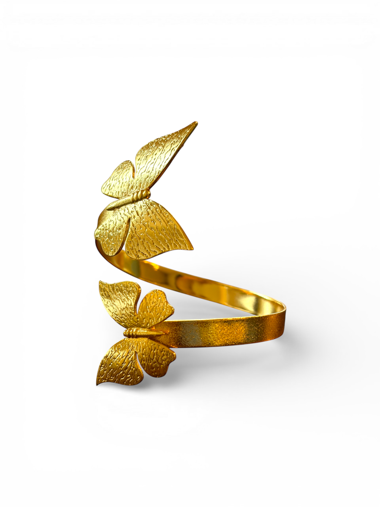 18K Brass Gold Plated Double Butterfly Bangle LSSGB244