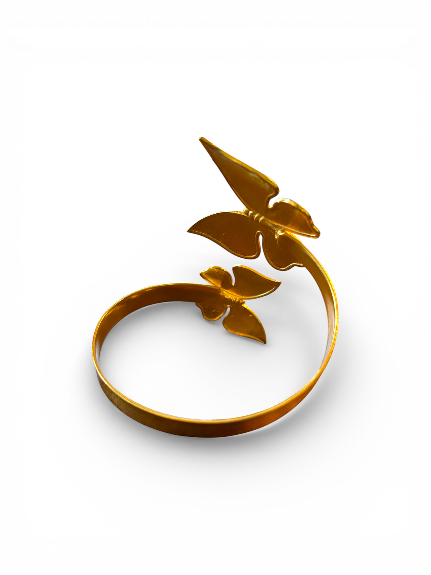 18K Brass Gold Plated Double Butterfly Bangle LSSGB244