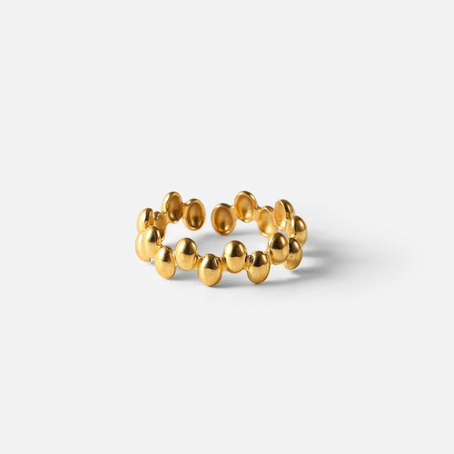 Lyza Jewels, LLC 18k gold plated stainless steel adjustable mini oval bubble ring.